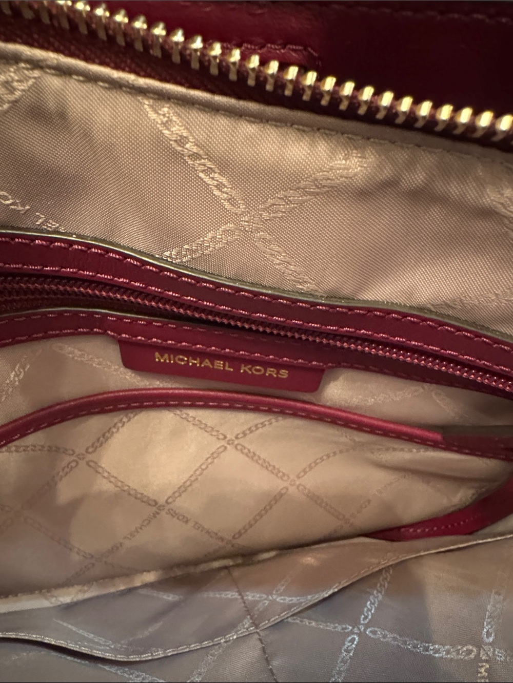 Michael Kors Wine Quilted Chain-Handle Shoulder Bag - Picture 10 of 11